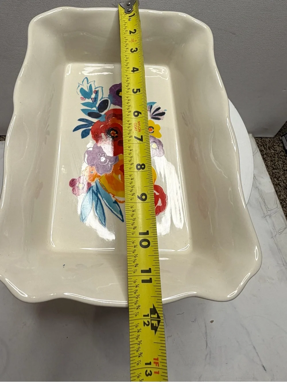 The Pioneer Woman Floral Ceramic Tray in Red, Yellow, Purple, Blue